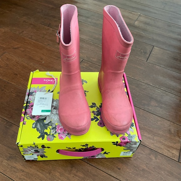 Joules Pink Rain Boots Size 1 - Picture 2 of 7
